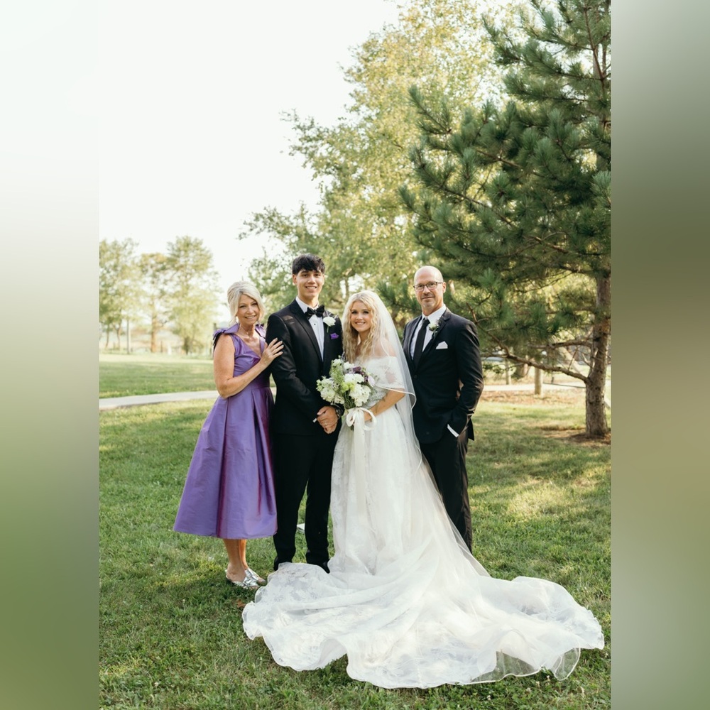 Iridescent Purple Eliza J A-Line Dress